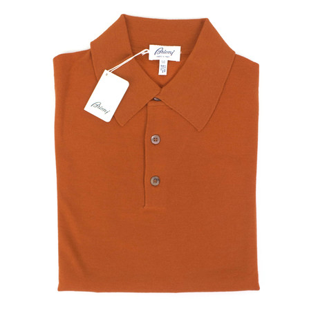 Brioni // Wool Polo Sweater // Orange (Euro: 48)