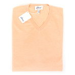 Brioni // Cashmere Blend Knitted V-Neck Sweater // Orange (Euro: 56)