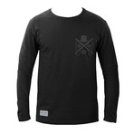 Crossed Pens Long Sleeve T-shirt // Rebel Black (XS)
