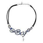 Vintage Chantecler Capri 18k White Gold Blue Sapphire Diamond Necklace // Chain: 16"