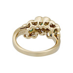 Vintage Van Cleef & Arpels 18k Yellow Gold Diamond + Emerald Ring // Ring Size: 5