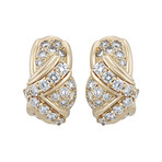 Vintage Dior 18k Yellow Gold Diamond Earrings