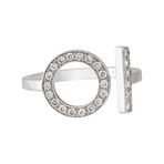 Vintage Hermes 18k White Gold Diamond Ring // Ring Size: 6.25