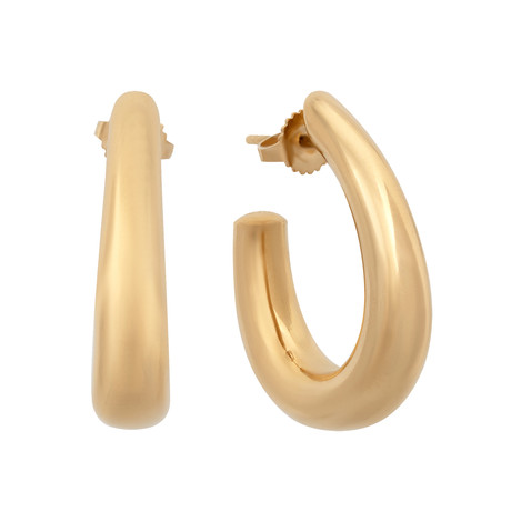 Vintage Tiffany & Co. 18k Yellow Gold Oval Hoop Earrings