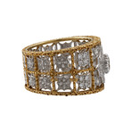 Vintage Mario Buccellati 18k Yellow Gold + 18k White Gold Diamond Ring // Ring Size: 6.25 // 0.79 ct.