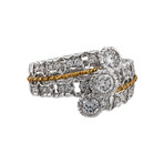 Vintage Mario Buccellati 18k Yellow Gold + 18k White Gold Diamond Ring // Ring Size: 6.25 // 0.35 ct.