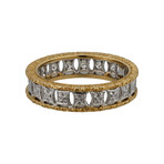 Vintage Mario Buccellati 18k Yellow Gold + 18k White Gold Diamond Ring // Ring Size: 7.25