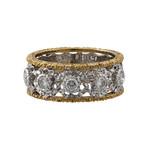 Vintage Mario Buccellati 18k Yellow Gold + 18k White Gold Diamond Ring // Ring Size: 6