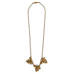 Vintage Mario Buccellati 18k Yellow Gold + 18k White Gold Leaf Necklace // Chain: 16"