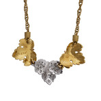 Vintage Mario Buccellati 18k Yellow Gold + 18k White Gold Diamond Necklace // Chain: 16" // 0.38 ct.