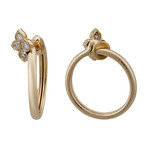 Vintage Cartier 18k Yellow Gold Diamond Hoop Earrings
