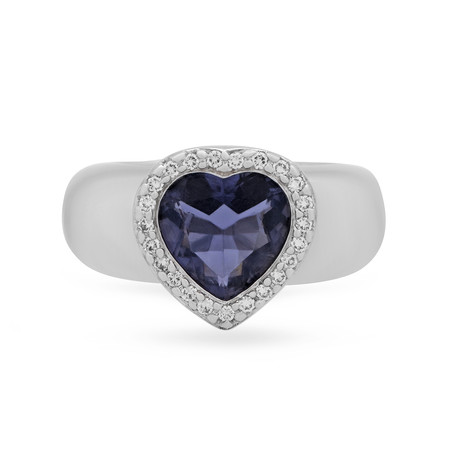 Vintage Piaget 18k White Gold Heart Amethyst + Diamond Ring // Ring Size: 6