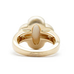 Vintage Van Cleef & Arpels 18k Yellow Gold Mother of Pearl Alhambra Pure Ring // Ring Size: 5.25