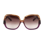 MCM // Womens MCM614S/282 Sunglasses // Striped Brown + Cyclamen