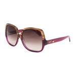 MCM // Womens MCM614S/282 Sunglasses // Striped Brown + Cyclamen