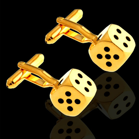 Exclusive Cufflinks + Gift Box // Gold Dice