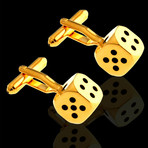 Exclusive Cufflinks + Gift Box // Gold Dice