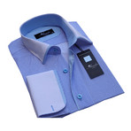 Amedeo Exclusive // Reversible Cuff French Cuff Shirt // Blue Circles (S)