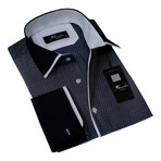 Amedeo Exclusive // Reversible Cuff French Cuff Shirt // Charcoal Black + Solid Black (2XL)