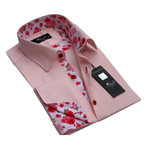 Amedeo Exclusive // Reversible Cuff French Cuff Shirt // Salmon Pink Floral (XL)