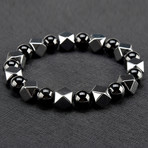 Hexagon Hematite + Onyx Stone Bracelet