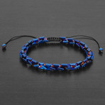 Intwined Blue IP Hematite Stone Adjustable Bracelet