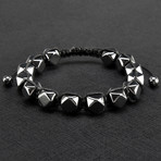 Hexagon Hematite Stone Beaded Adjustable Bracelet