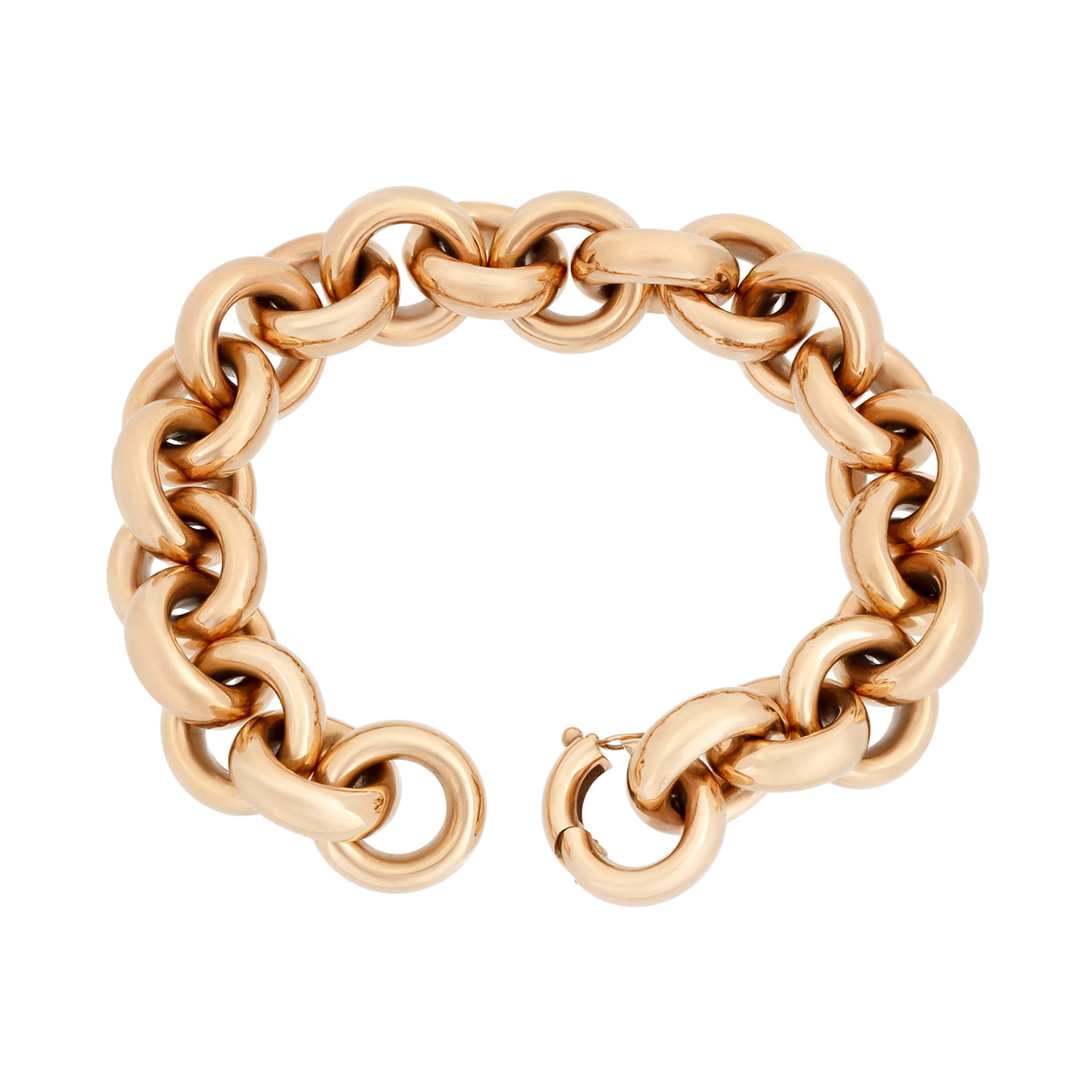Bucherer 18k Rose Gold Large Round Link Bracelet - Bucherer - Touch of ...