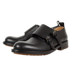 Valentino // Double Monkstrap Leather Dress Shoes // Black (US: 7.5)