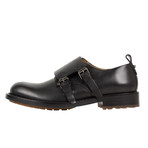 Valentino // Double Monkstrap Leather Dress Shoes // Black (7.5)
