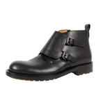 Valentino // Double Monk Strap Leather Ankle Boots // Black (US: 10)