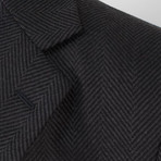 Belvest // Herringbone Wool Full Length Coat // Brown (Euro: 54)