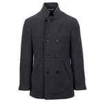 Double Breasted Hidden Zip Overcoat // Gray (Euro: 48)