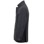 Double Breasted Hidden Zip Overcoat // Gray (Euro: 56)