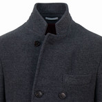 Double Breasted Hidden Zip Overcoat // Gray (Euro: 48)