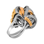 Damiani 18k White Gold + 18k Rose Gold Diamond Ring // Ring Size: 7