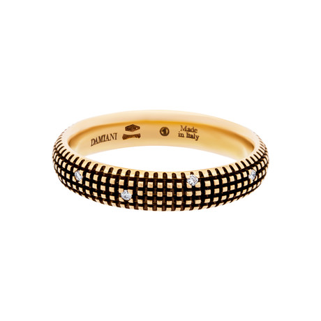Damiani 18k Black Gold + 18k Rose Gold Diamond Ring I // Ring Size: 10
