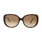 Tod's // Women's Rectangle Sunglasses // Tortoise + Brown Gradient