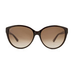 Tod's // Women's Cat Eye Sunglasses // Brown + Brown Gradient