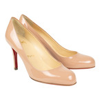 Women's // Simple 85mm Patent Leather Pumps // Nude (Euro: 34)