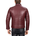 Puffed Leather Jacket // Bordeaux (3XL)