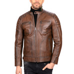 Classic Leather Jacket // Chestnut (3XL)