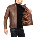 Classic Leather Jacket // Chestnut (XL)