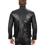 Fitted Classic Leather Jacket // Black (3XL)