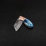 Damascus Liner Lock Folding Knife // 2699