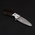 Damascus Liner Lock Folding Knife // 2702