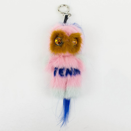 Mink + Goat Fur Fendirumi Micro Monster Handbag Key Charm // Pink