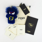 Mink + Goat Fur Fendirumi Micro Monster Handbag Key Charm // Blue