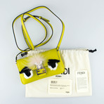Fendi // Leather Micro Bag Bugs Baguette Messenger Bag // Lime Green