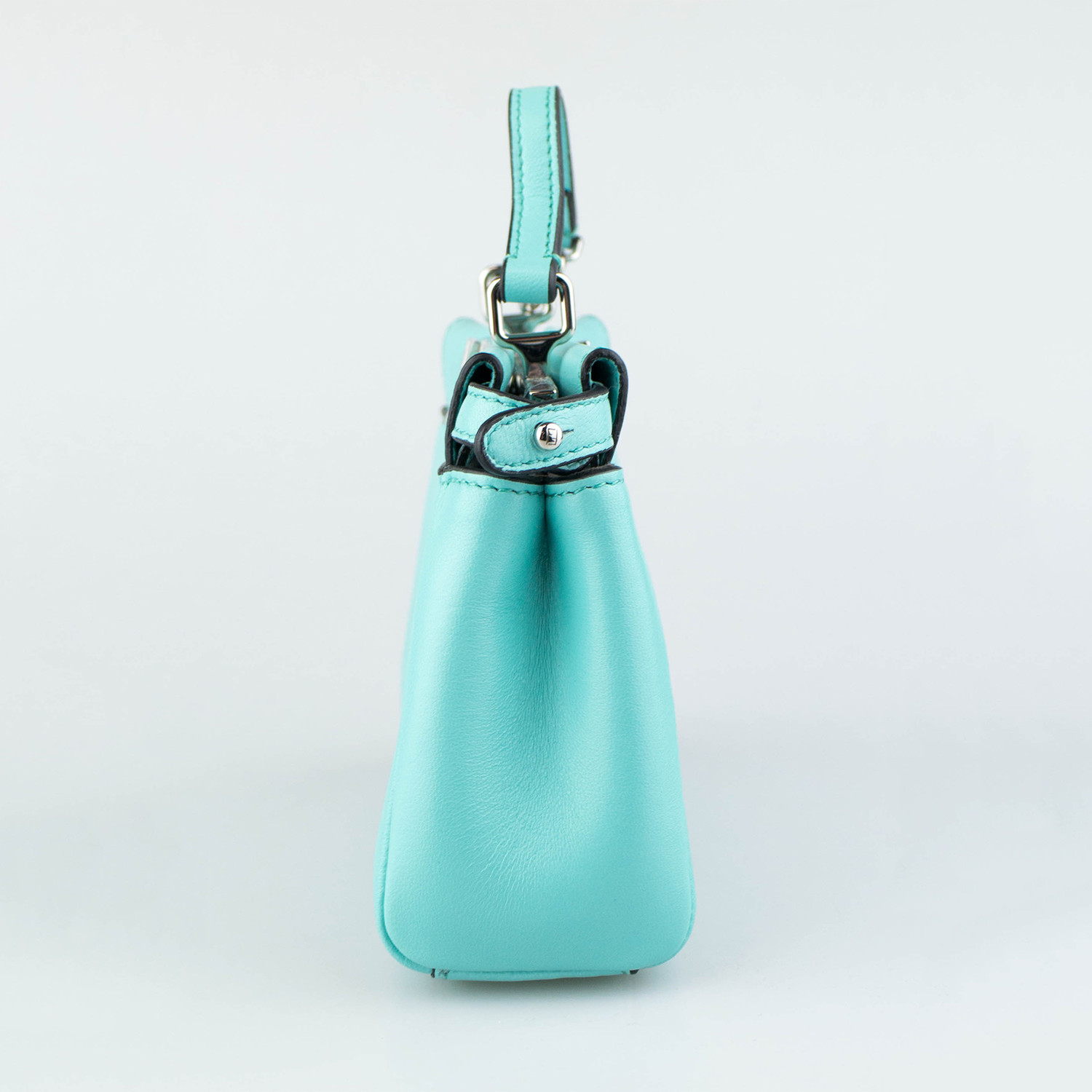 Fendi // Leather Micro Peekaboo Messenger Bag // Turquoise - Luxury Fashion  - Touch of Modern